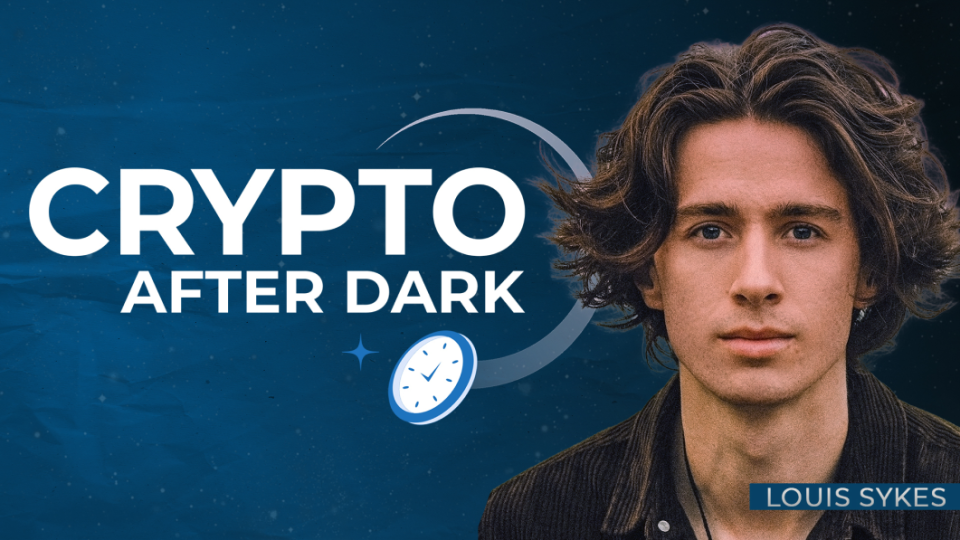 crypto after dark thumbnail with louis sykes headshot and logo