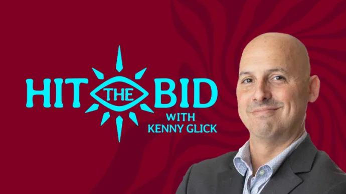 hit the bid logo with kenny glick headshot